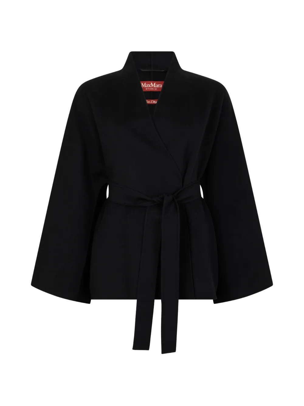 Max Mara belted wide-sleeve coat - Schwarz