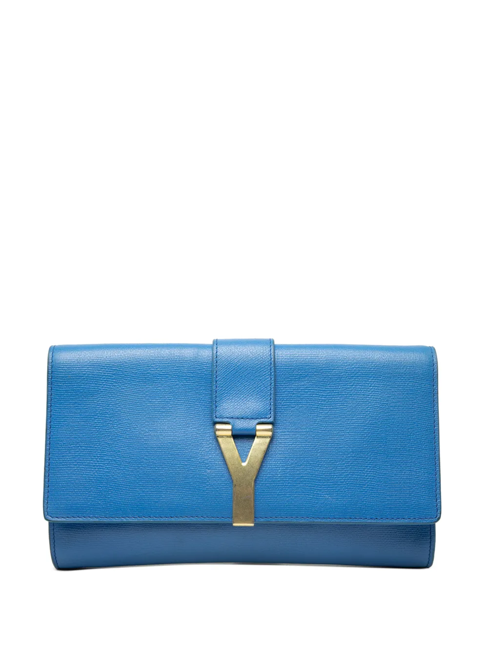 Saint Laurent Pre-Owned 20th Century Textured Leather Chyc Ligne clutch bag - Blu