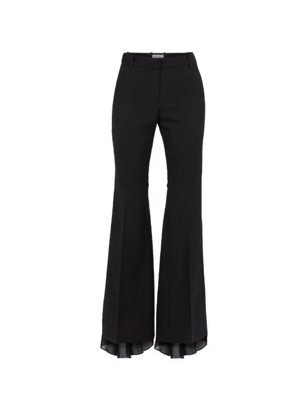 Nina Ricci Jacquard-tailoring Flared Trousers in Black