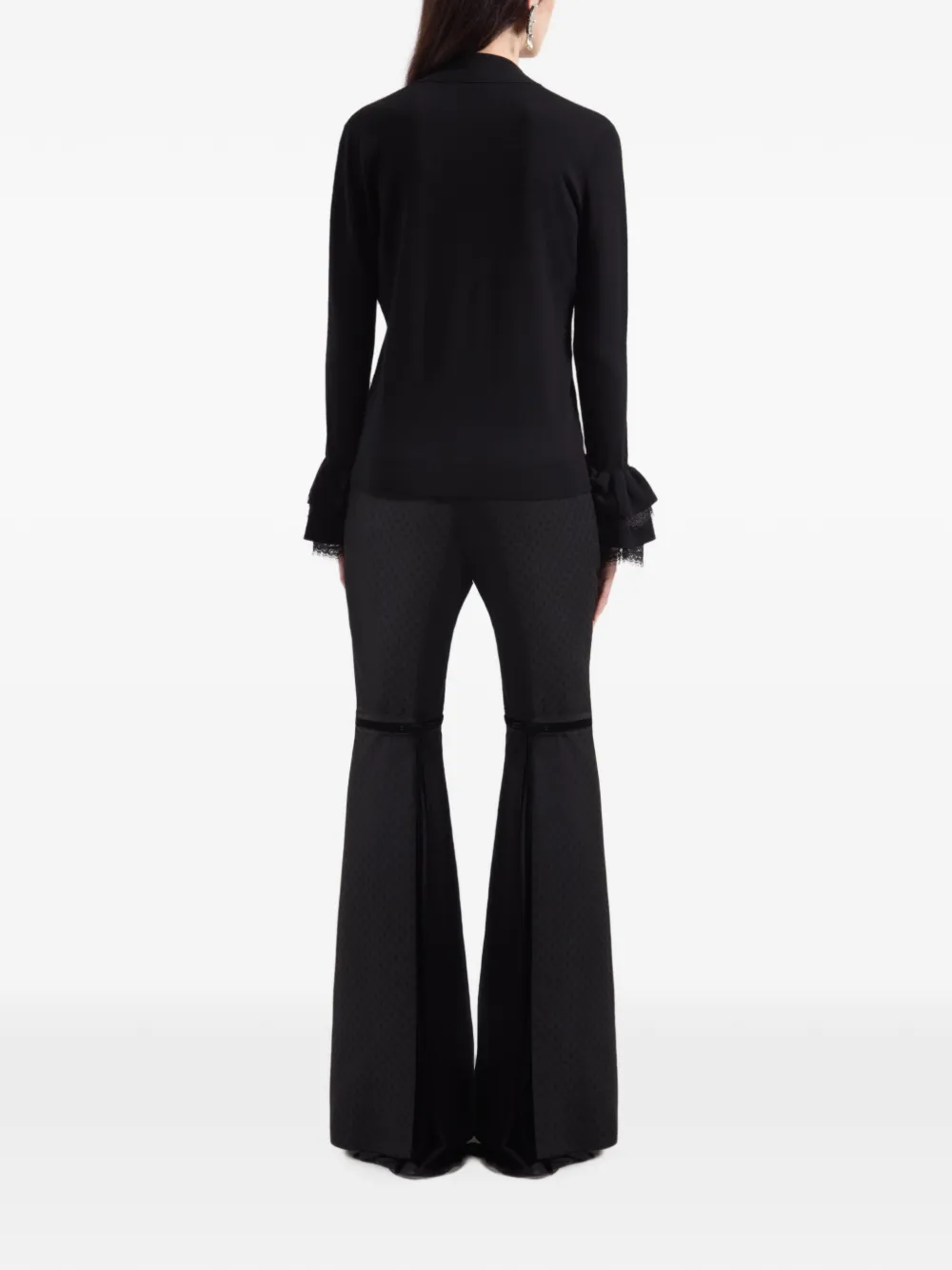 Nina Ricci Jacquard-tailoring Flared Trousers in Black, view 4