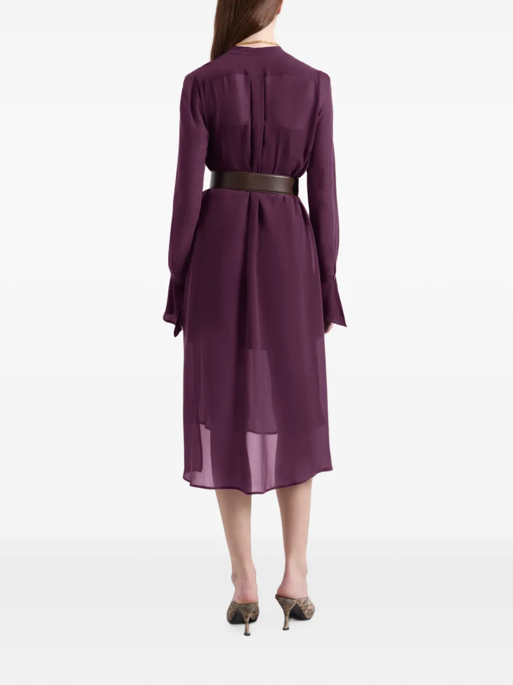 Nina Ricci Blousejurk met knoopsluiting Paars