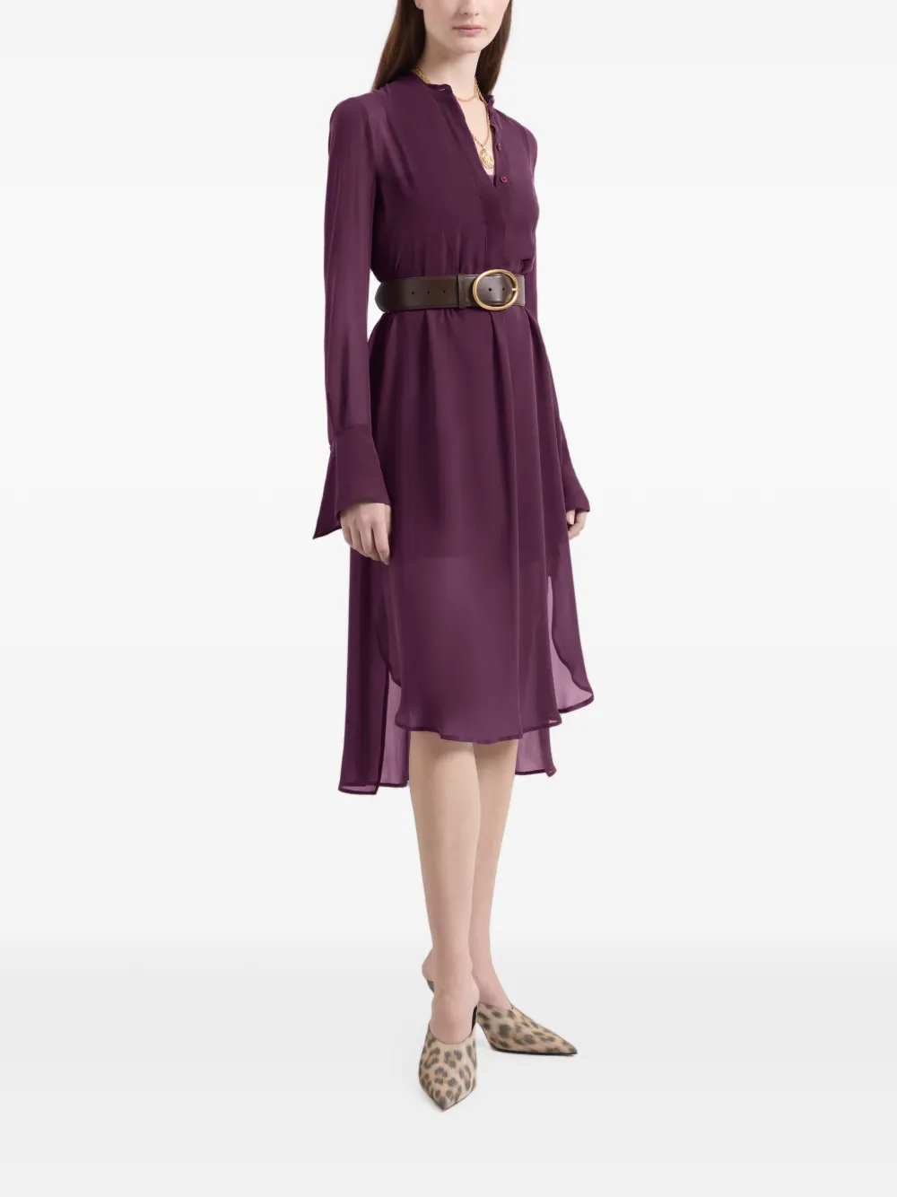 Nina Ricci Blousejurk met knoopsluiting Paars