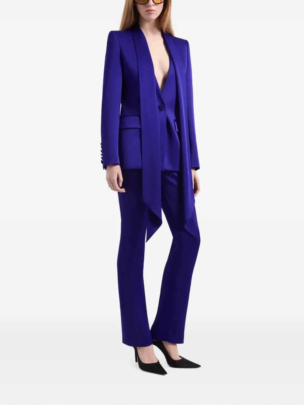 Nina Ricci Cady blazer met sjaal detail Blauw