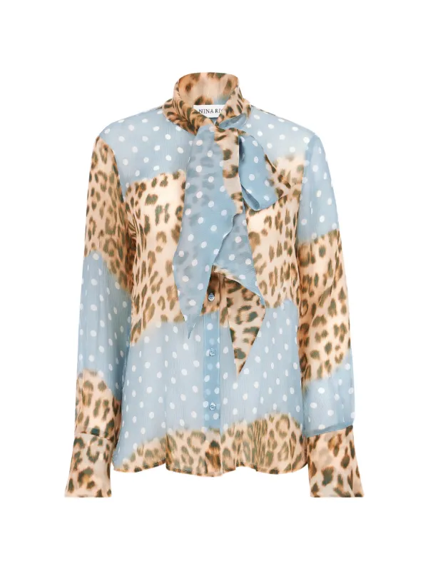Nina Ricci Polka-dot-print Shirt in Blue