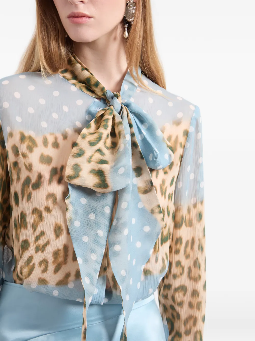 Nina Ricci Blouse met stippen Blauw