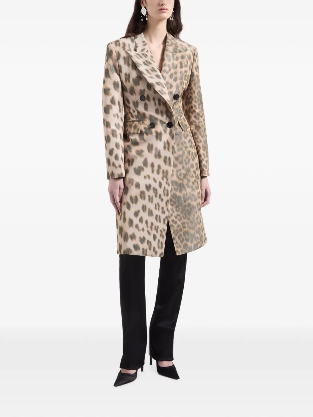 Nina Ricci Leopard-print Double-breasted Coat in Neutrals, view 2