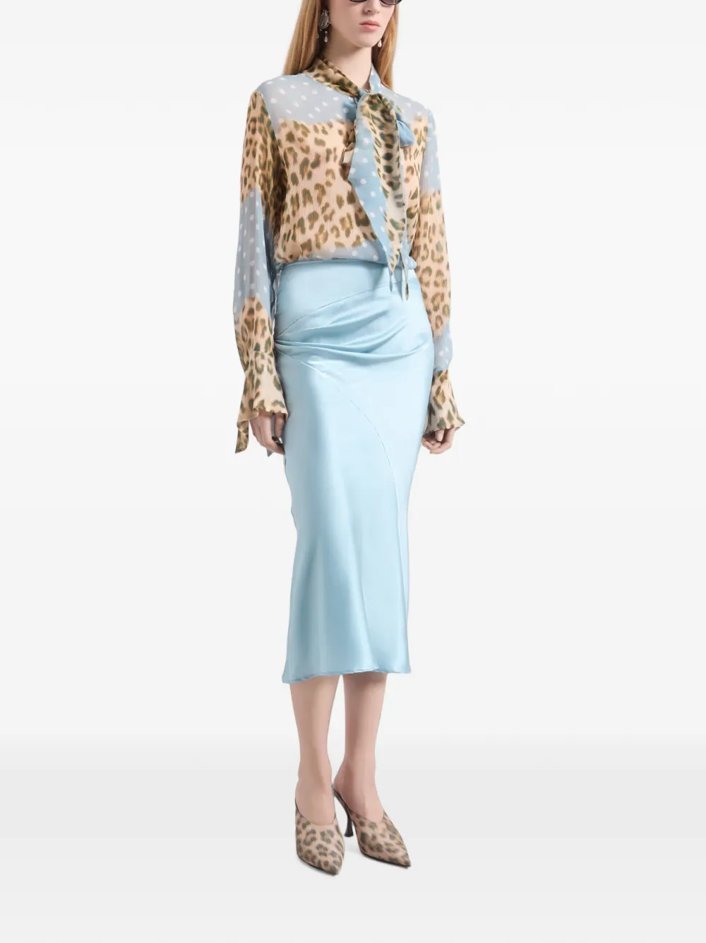 Nina Ricci Gedrapeerde midi-rok Blauw