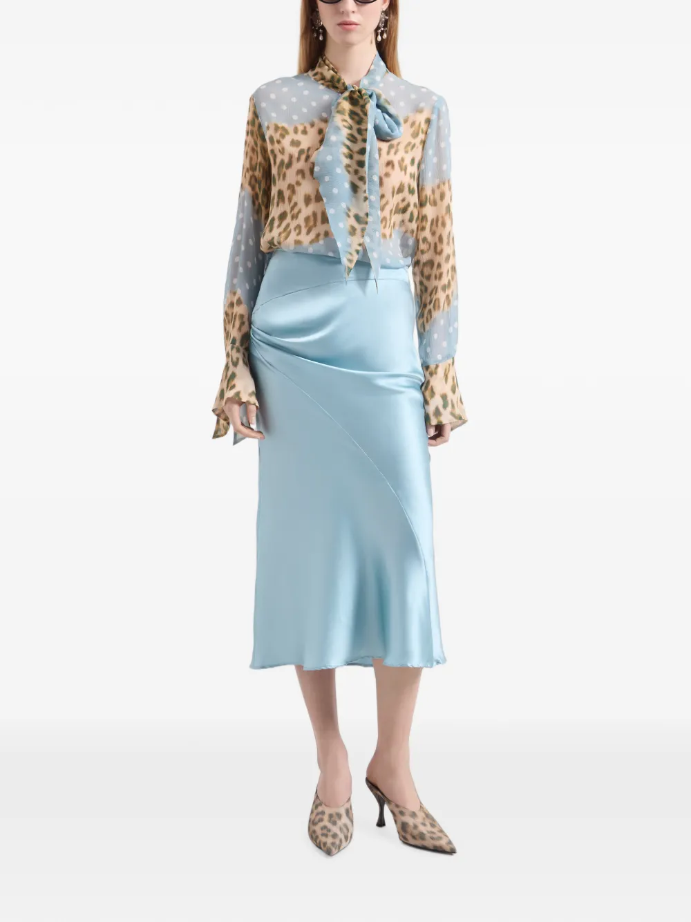 Nina Ricci Gedrapeerde midi-rok Blauw