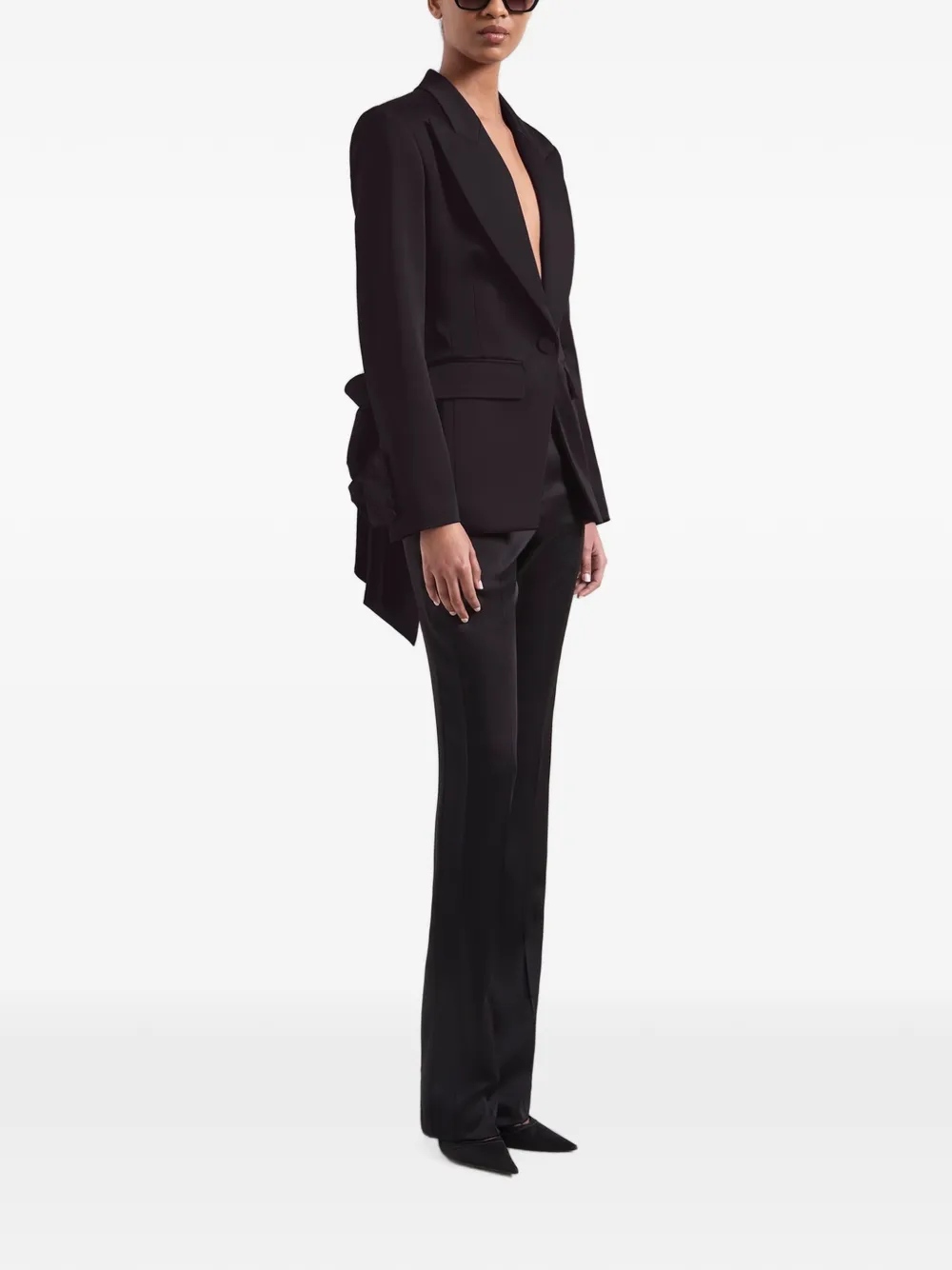 Nina Ricci Bow-detail Cady Blazer in Black, view 3