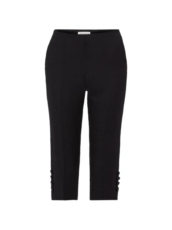 Nina Ricci Jacquard Cropped Trousers in Black