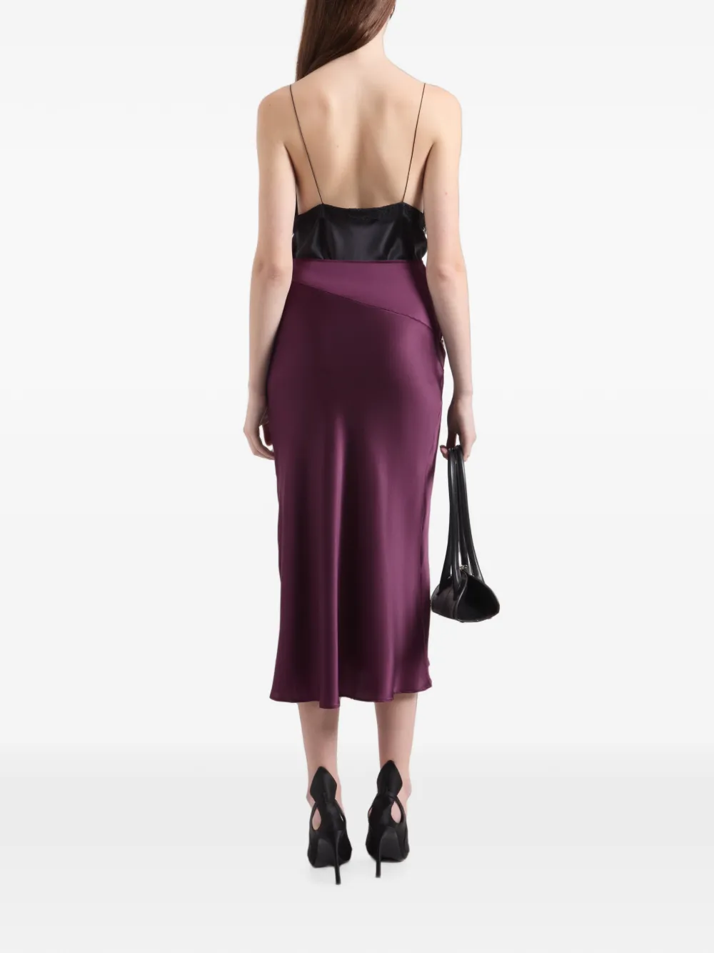 Nina Ricci Asymmetrical Draped Skirt in Purple, view 4