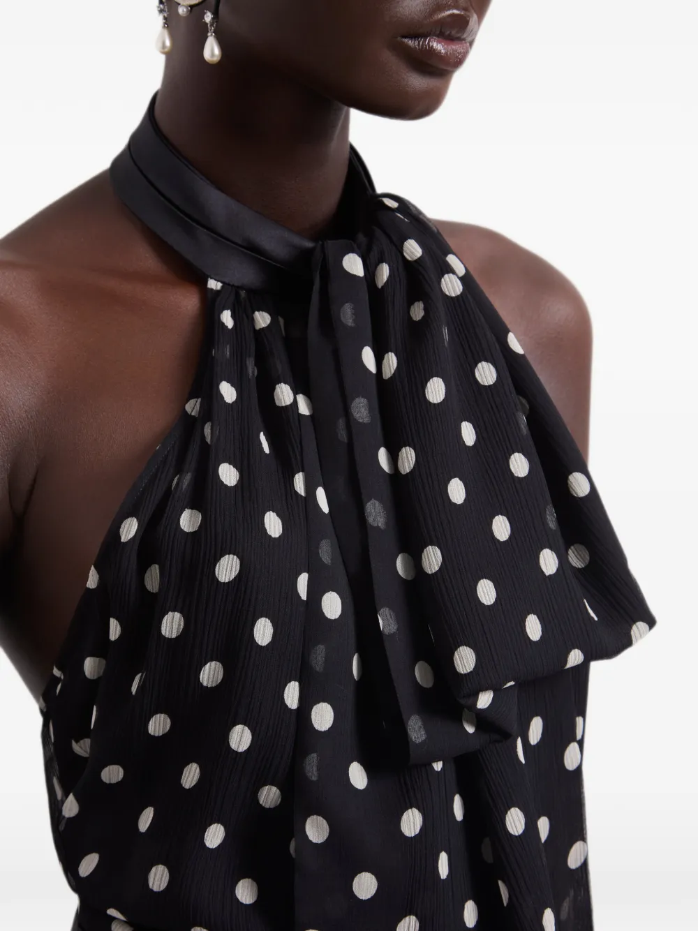 Nina Ricci Mini-jurk met halternek en stippen Zwart
