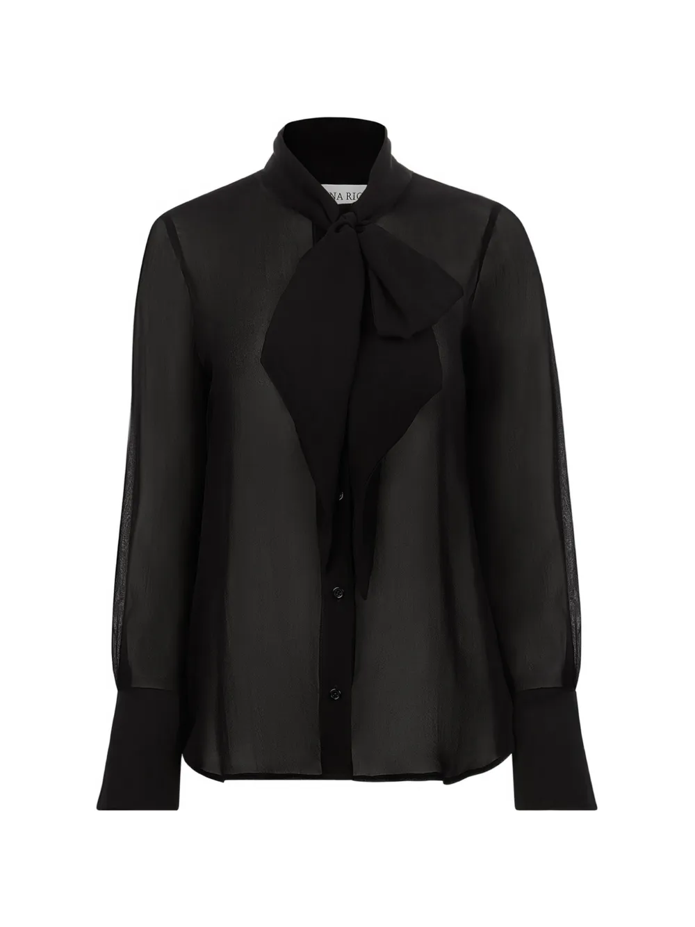 Nina Ricci Camicia Lavalliére in seta con fiocco - Nero