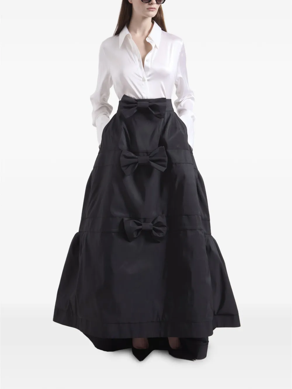 Nina Ricci Maxi-rok verfraaid met strik Zwart