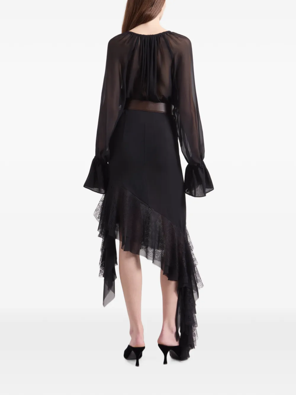 Nina Ricci Doorzichtige blouse Zwart