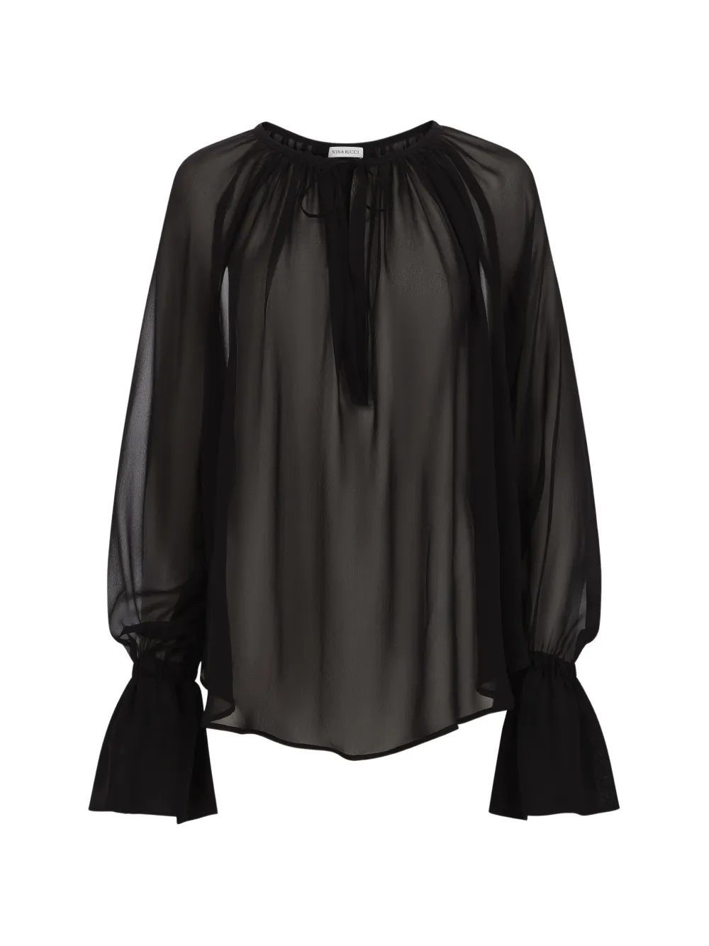 Nina Ricci Blusa semi trasparente - Nero