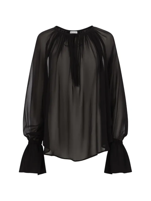 Nina Ricci Sheer Blouse in Black
