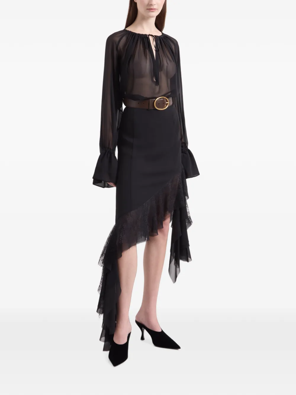 Nina Ricci Doorzichtige blouse Zwart