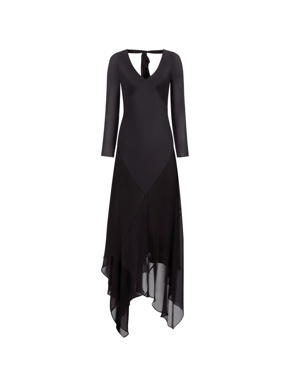 Nina Ricci asymmetric long-sleeve maxi dress - Nero
