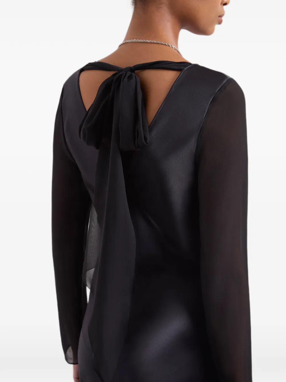 Nina Ricci Asymmetric Long-sleeve Maxi Dress in Black, view 5