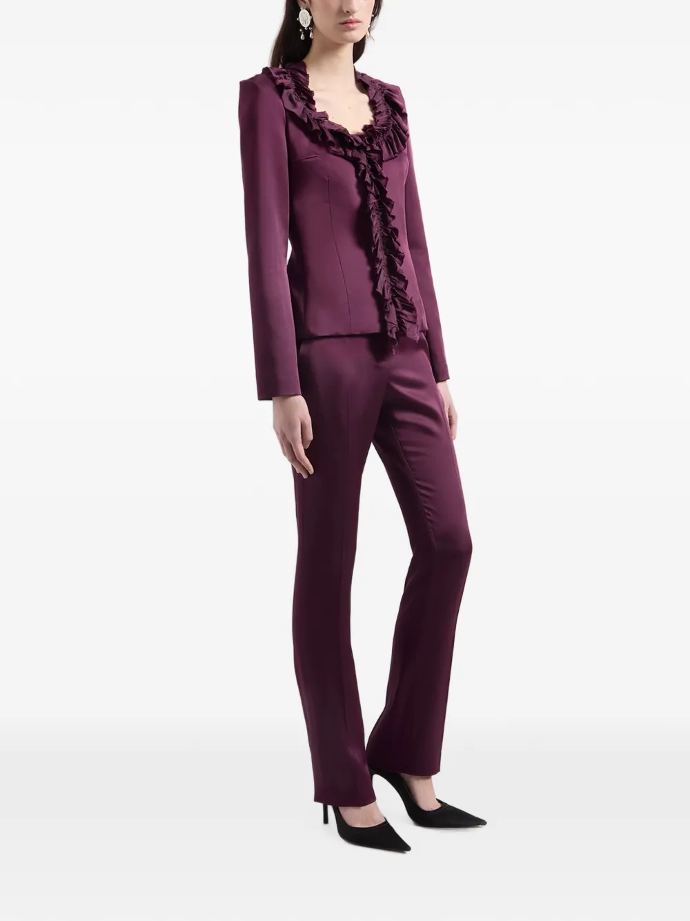 Nina Ricci Cady jack met ruches afwerking Paars