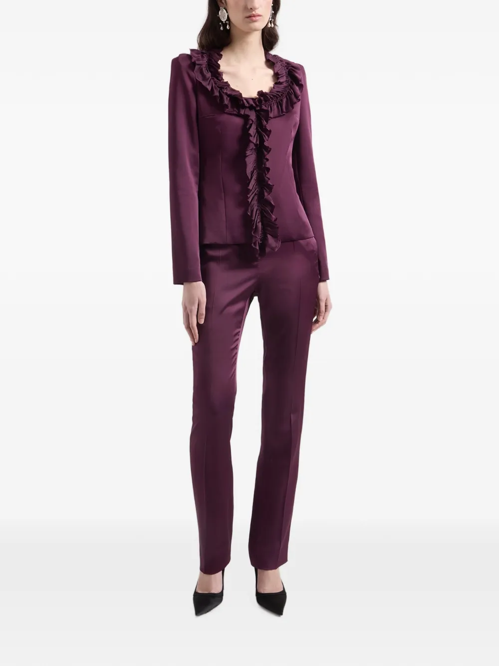 Nina Ricci Cady jack met ruches afwerking Paars