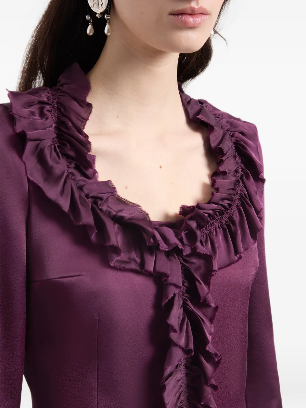 Nina Ricci Cady jack met ruches afwerking Paars