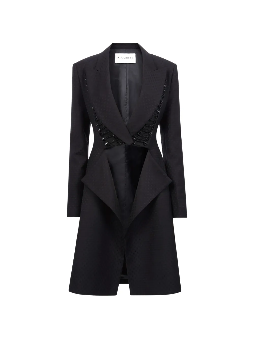 Nina Ricci jacquard frogging-detail coat