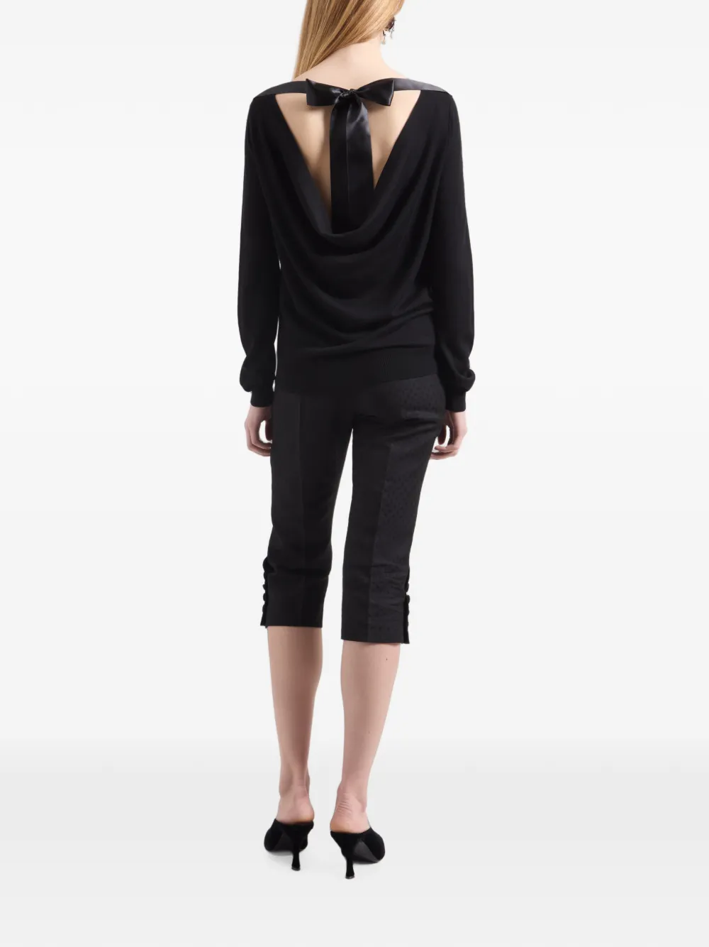 Nina Ricci Trui met strikdetail en open achterkant Zwart