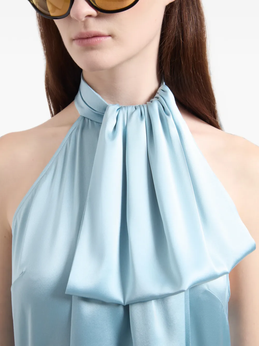 Nina Ricci Satijnen haltertop Blauw