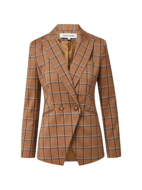 Veronica Beard Rickie check-pattern double-breasted blazer