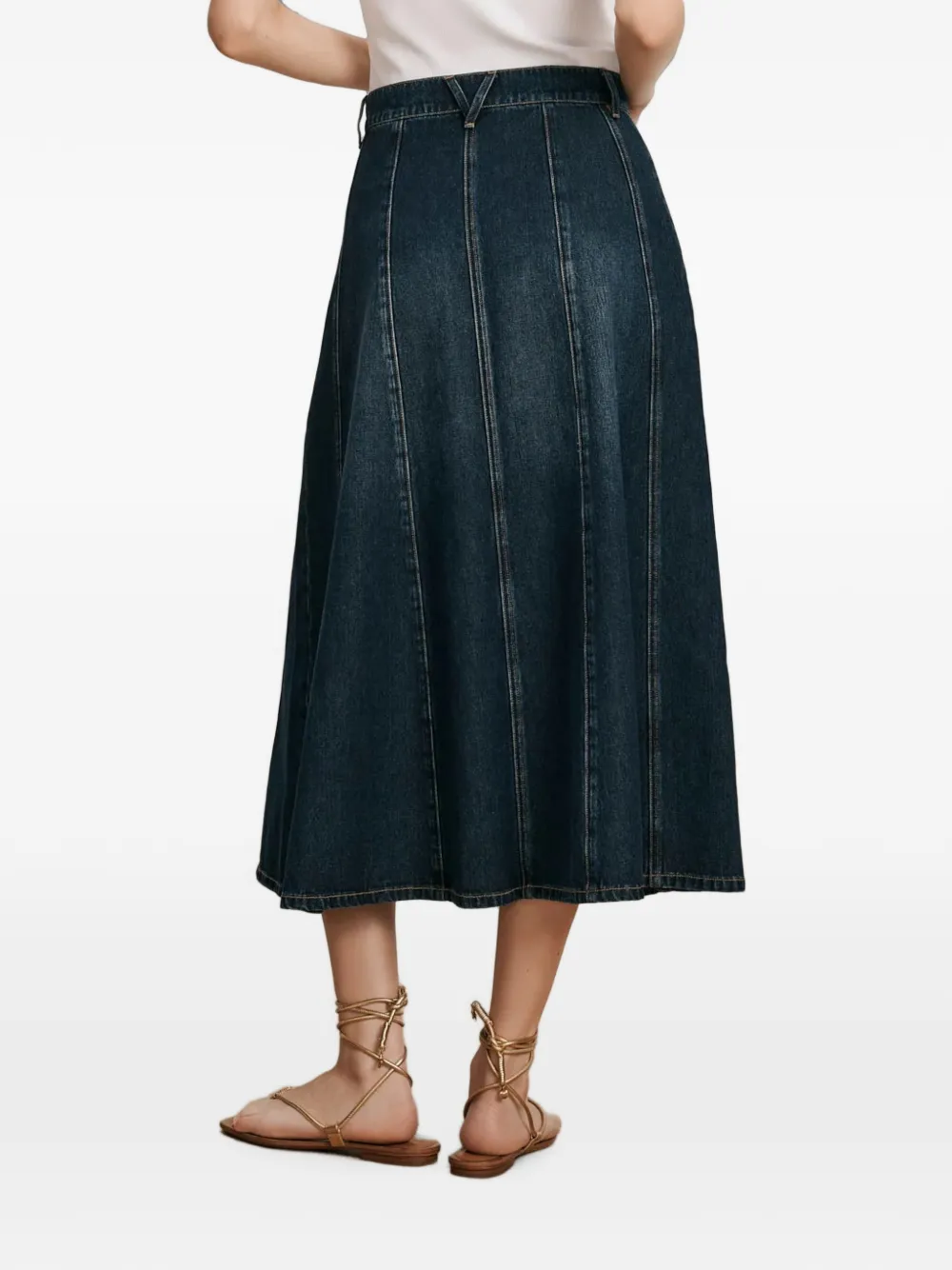 Veronica Beard Nasreen midi-rok met vlakken Blauw