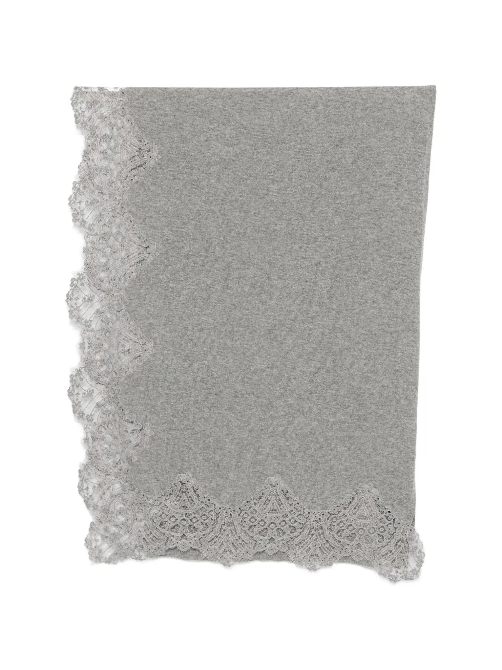 Ermanno Scervino lace-trim scarf - Grigio