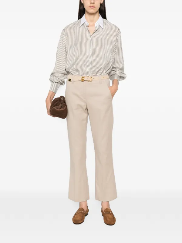 Brunello Cucinelli ストライプ シルクシャツ | ニュートラル