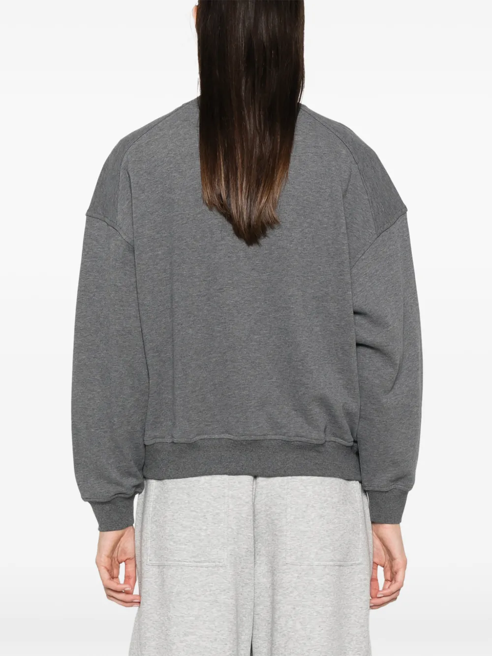 Brunello Cucinelli Trui met raglan mouwen en geborduurd logo Grijs