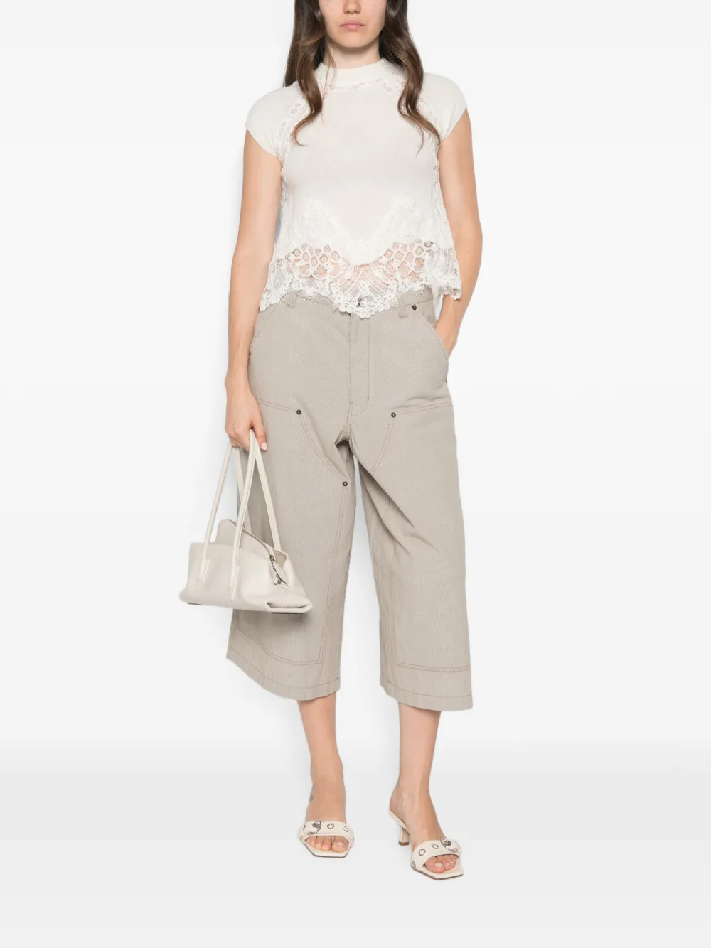 Ermanno Scervino Top met korte mouwen Beige