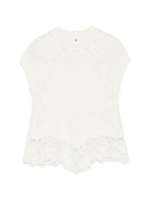 Ermanno Scervino top con ribete de encaje