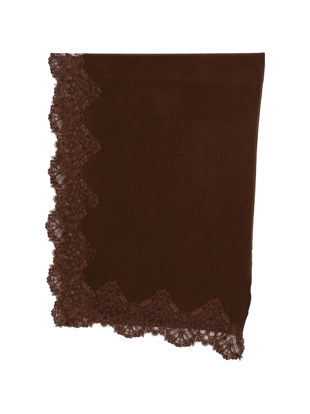 Ermanno Scervino lace-trim scarf - Marrone