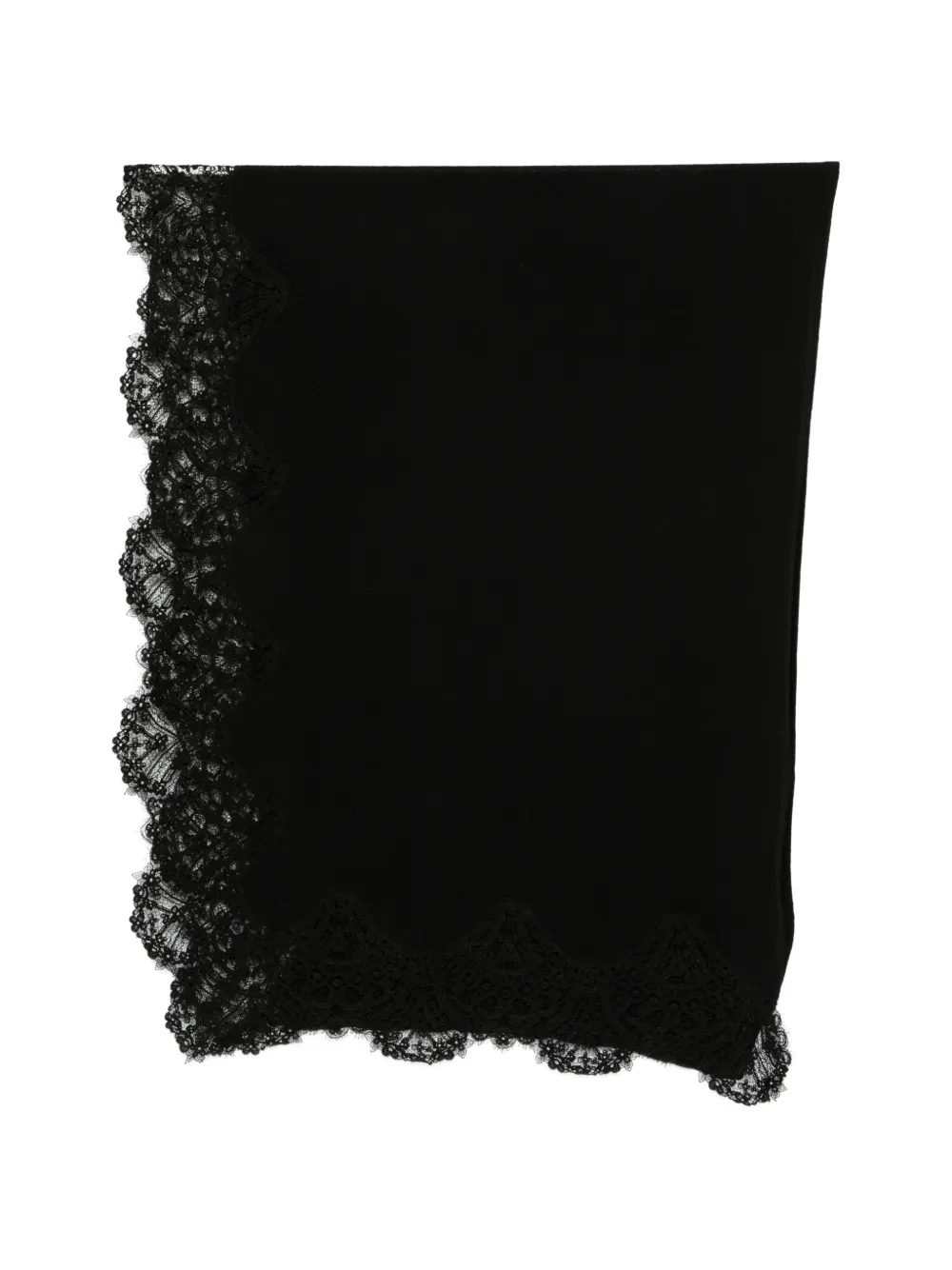 Ermanno Scervino lace-trim scarf - Nero