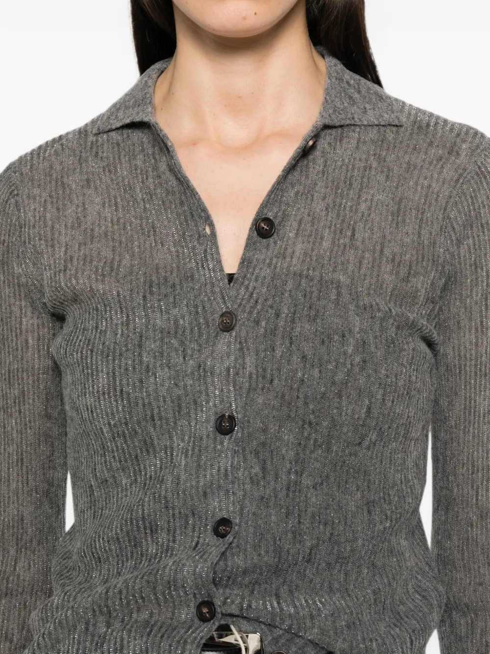 Brunello Cucinelli Ribgebreid vest Grijs