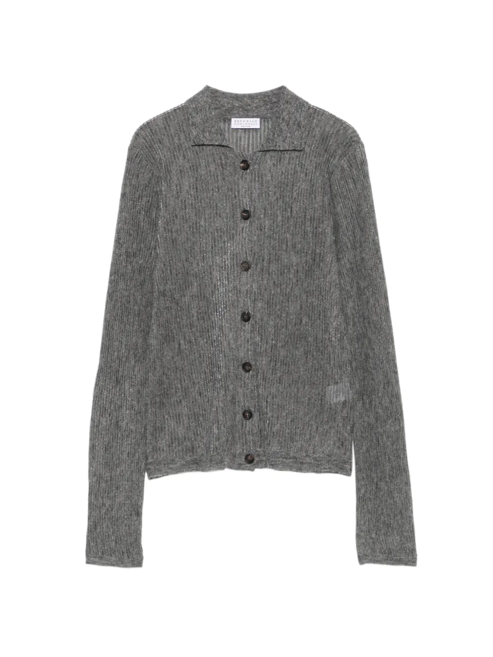 Brunello Cucinelli ribbed-knit button-up cardigan - Grigio