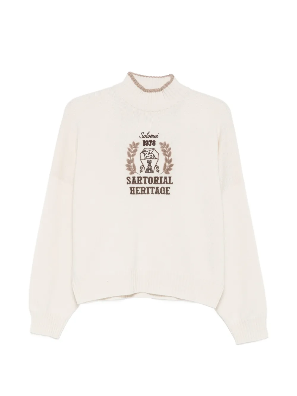 Brunello Cucinelli Sartorial Heritage-embroidered cashmere sweater - Toni neutri