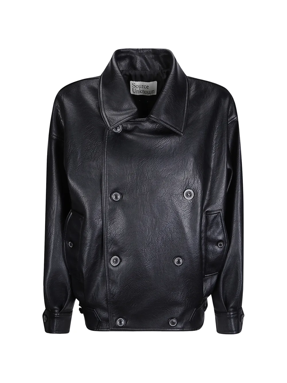 SOURCE UNKNOWN Vitellino double-breasted jacket - Nero