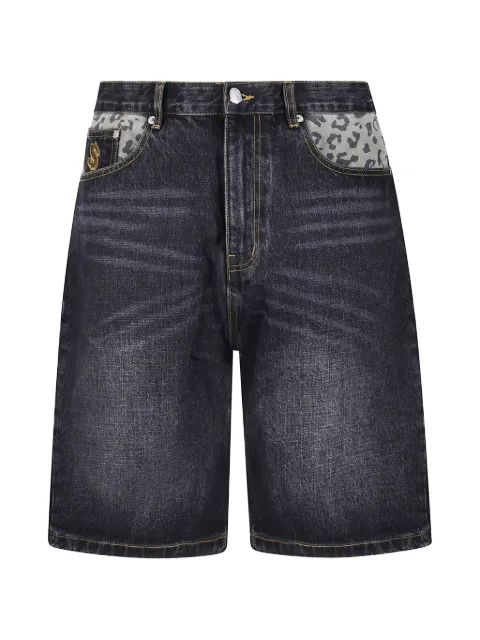 Billionaire Boys Club leopard-print Astro denim shorts
