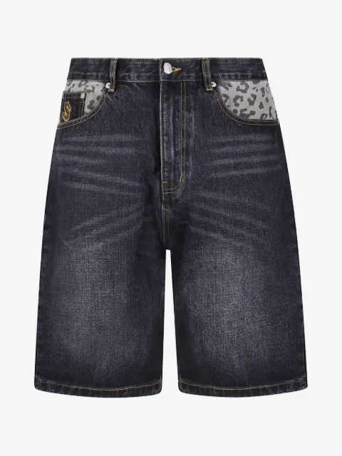 Billionaire Boys Club Jeans-Shorts mit Leopardenprint