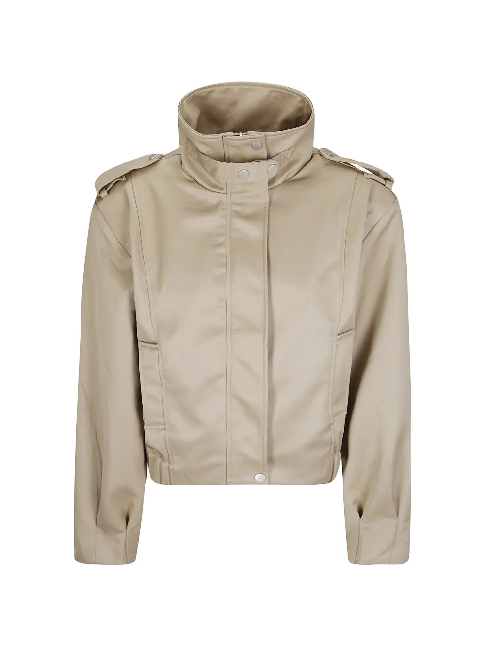 Source Unknown High-neck Bomber Jacket In Neutral