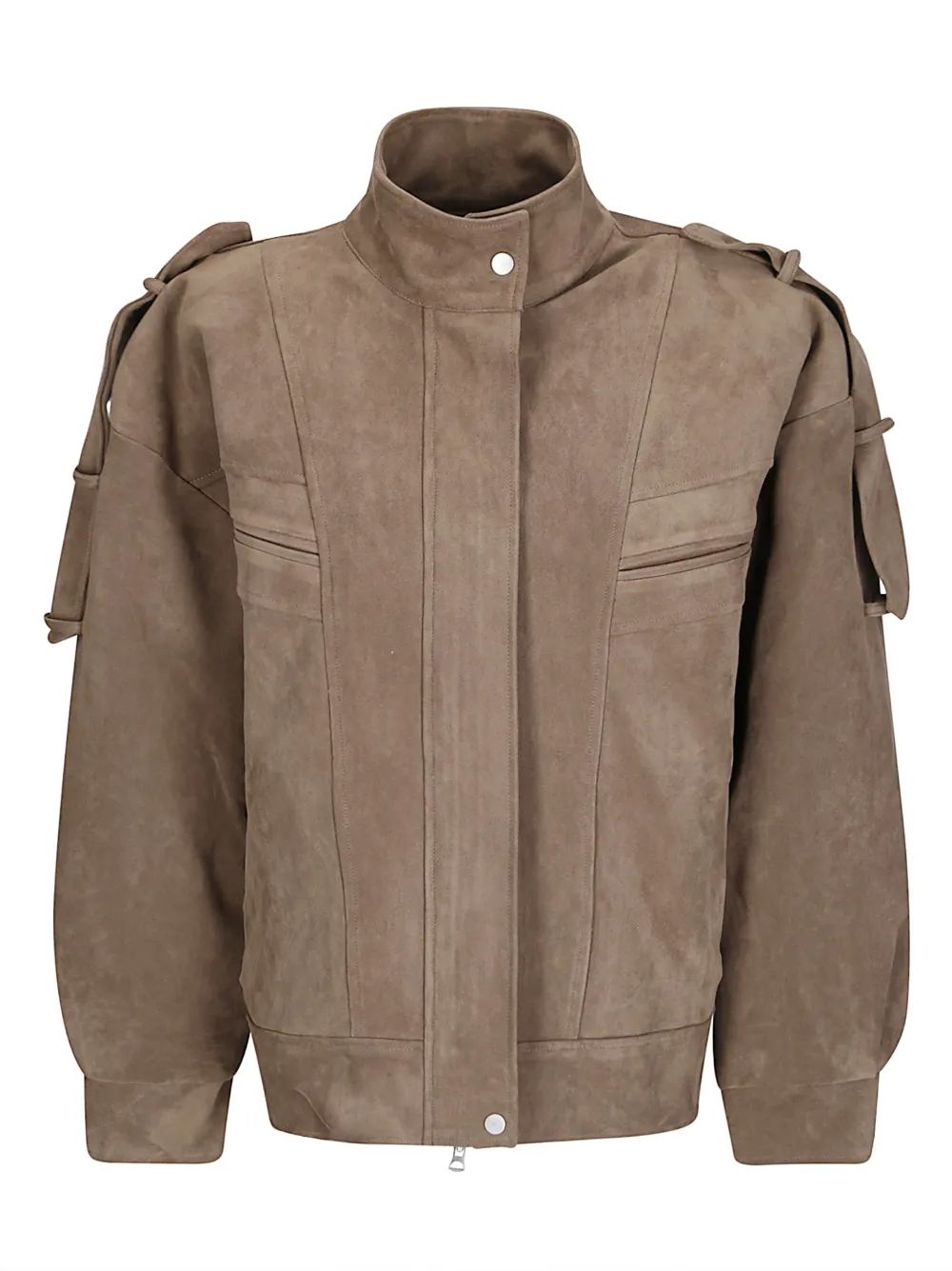SOURCE UNKNOWN Tova faux-suede bomber jacket - Braun