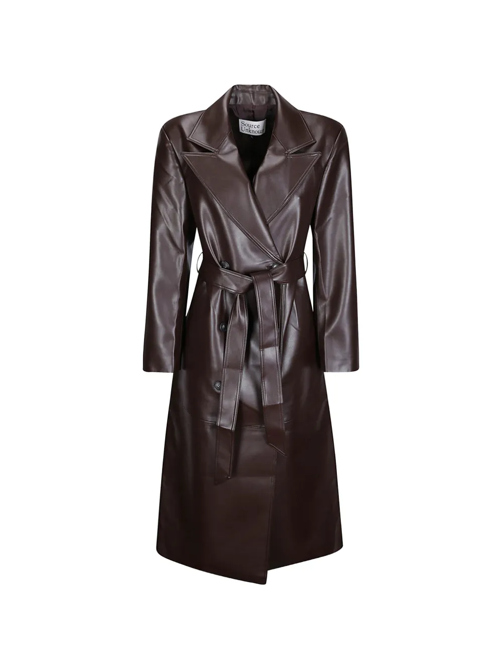 Source Unknown Briella Double-breasted Coat In Brown