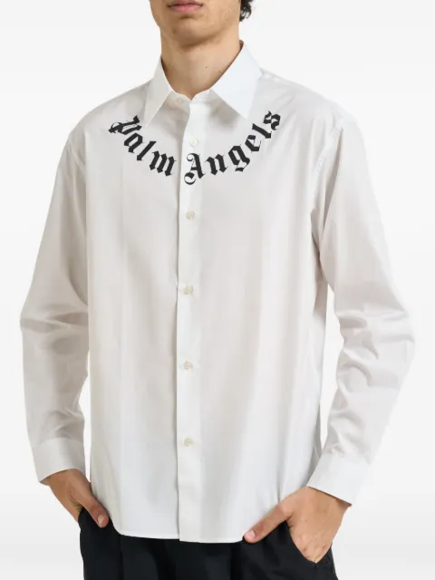 Palm Angels logo-print button-down shirt