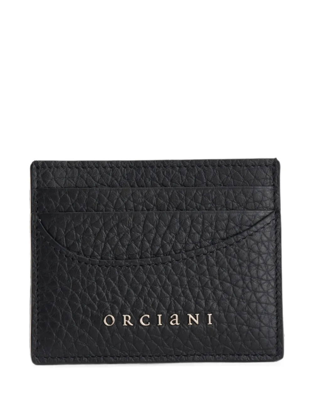 Orciani logo-plaque pebbled-leather cardholder - Nero